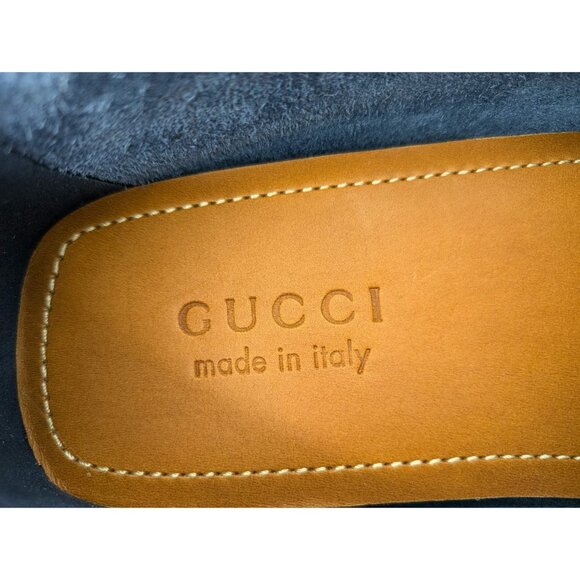 Gucci Men’s Leather Moccasins Clove Calf Soft Loafers Washed Indigo 692379 UK4.5 main image 9